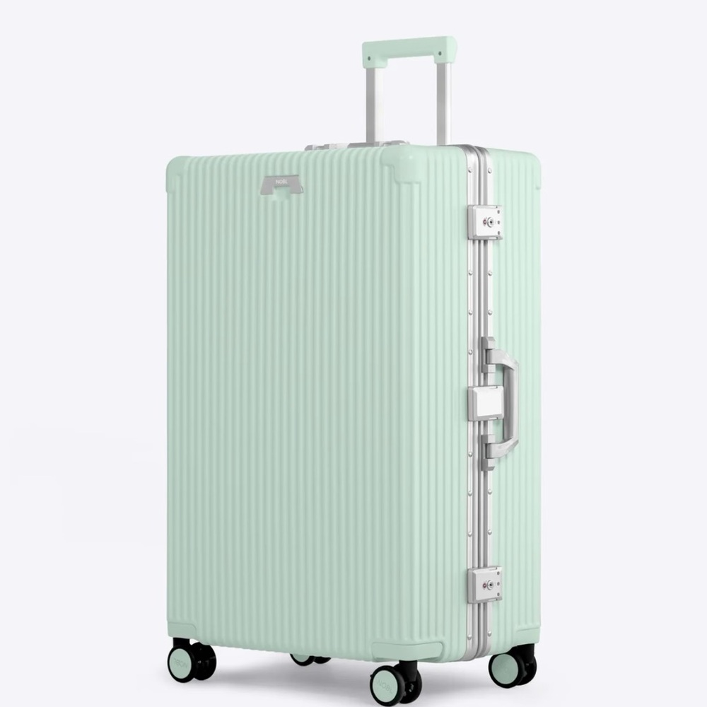 Mint Green Rolling Suitcase with Wheels